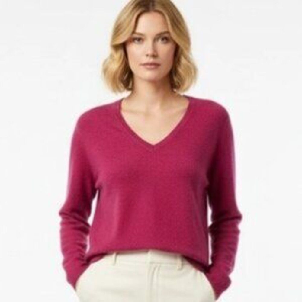 100% Cashmere 2 Ply Andre Oliver Pink long Sleeve Sweater S